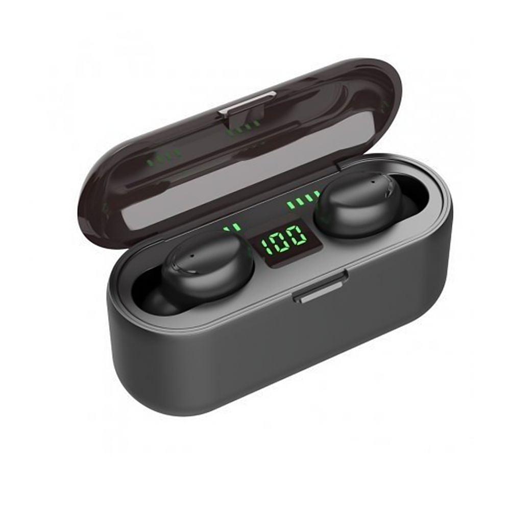 Juhtmevabad kõrvaklapid WoW  F9 Sport & Leisure Super-Fit TWS Bluetooth 5.1 Stereo Earphones with HD Mic LED charging case Black
