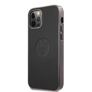 Back panel cover BMW Apple iPhone 12/12 Pro 6.1' Signature Leather Embossed Logo Hard Case Black