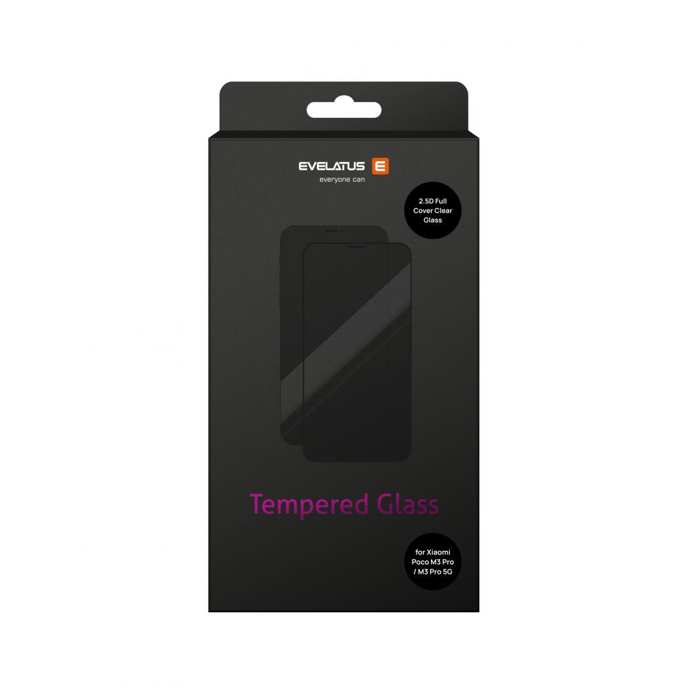 Protective glass Evelatus Xiaomi Xiaomi Poco M3 Pro/M3 Pro 5G 2.5D Full Cover Japan Glue Glass Anti-Static