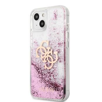 Back panel cover Guess  iPhone 13 Mini Liquid Glitter Pink Case Transparent