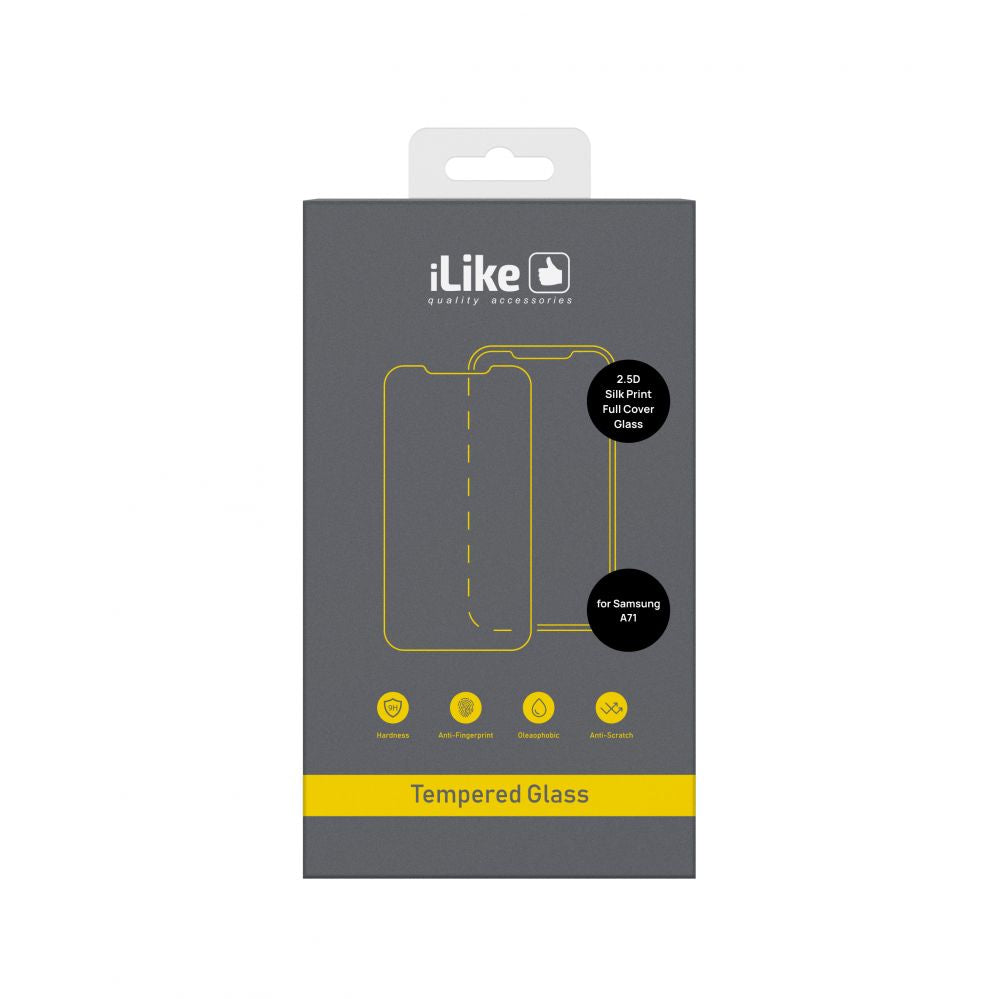 Protective glass iLike Samsung Samsung A71 2.5D Silk Print Full Cover Glass