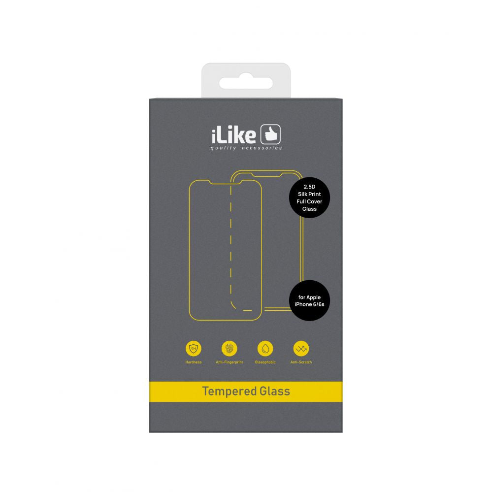 Protective glass iLike Apple iPhone 6/6S 2.5D Silk Print Full Cover Glass