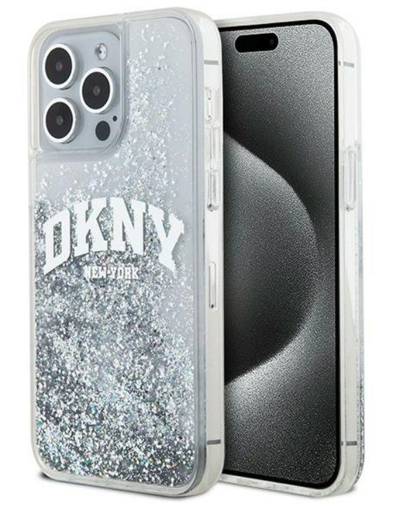 Чехол на заднюю панель DKNY Apple iPhone 15 Pro 6.1 hardcase Liquid Glitter Big Logo Black