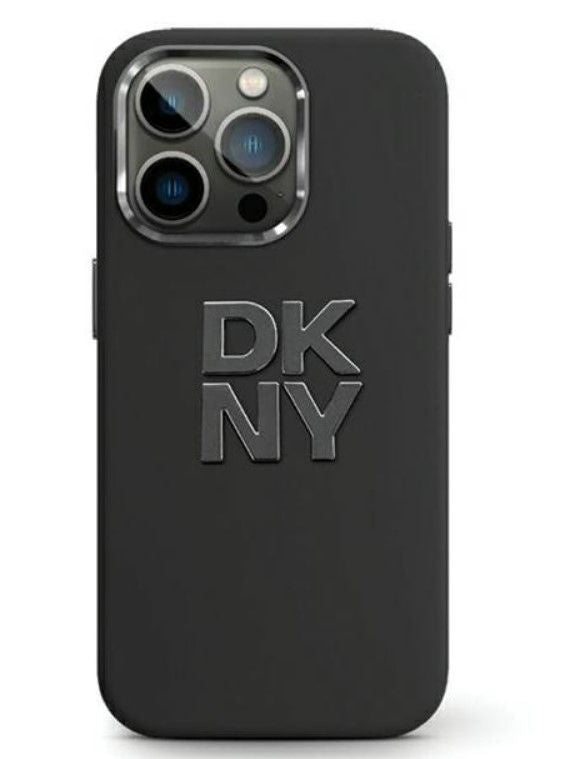 Чехол на заднюю панель DKNY Apple iPhone 15 hardcase Liquid Silicone Metal Logo Black