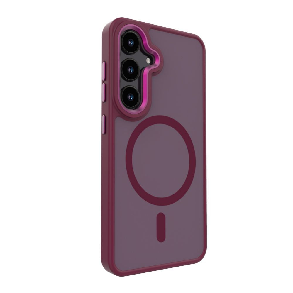 Back panel cover Evelatus Samsung Galaxy S24 Shield Case With Magsafe matte Red