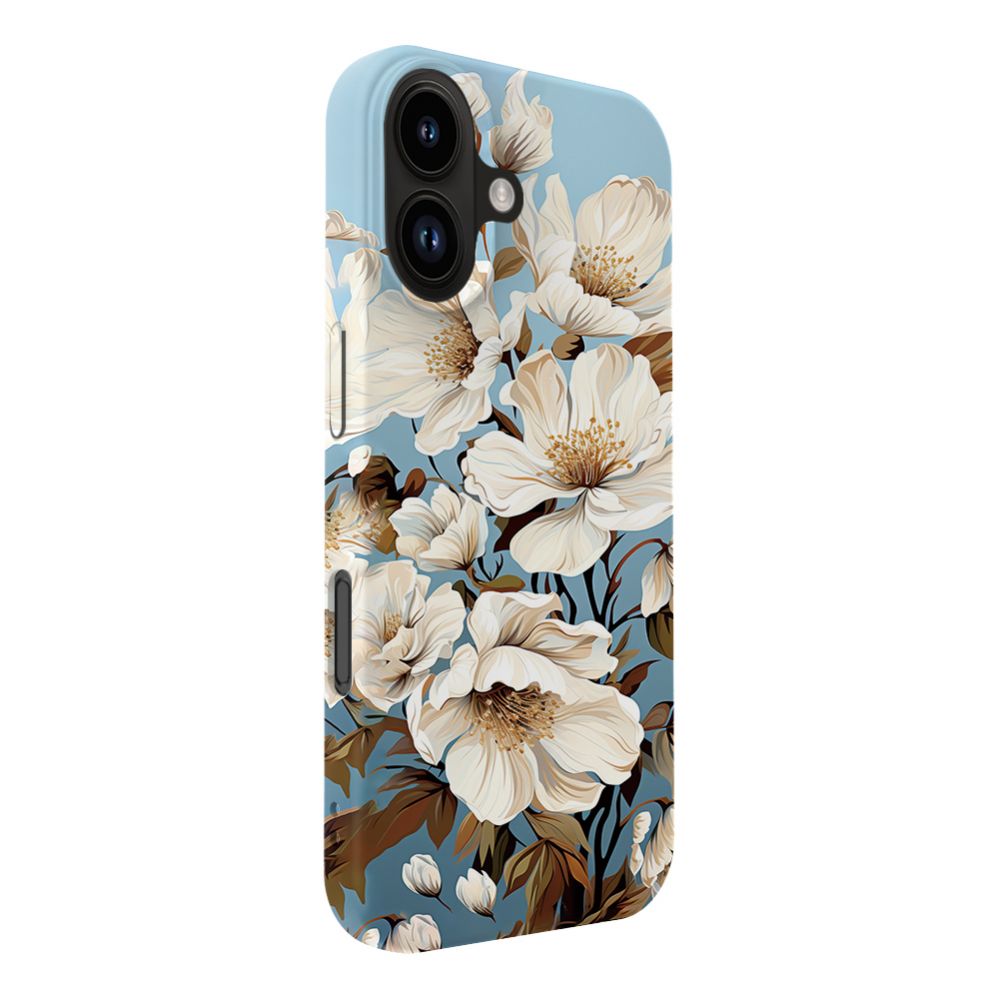 Чехол на заднюю панель Evelatus Apple iPhone 16 Slim Shell with Magsafe customized print design Flower Blue