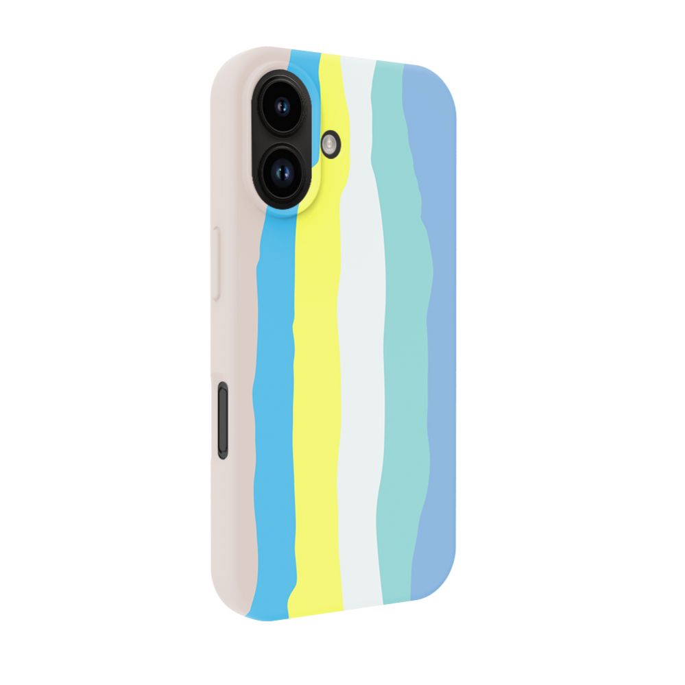 Back panel cover Evelatus Apple iPhone 16 Multi-Colored Silicone Case With MagSafe Beige Cream