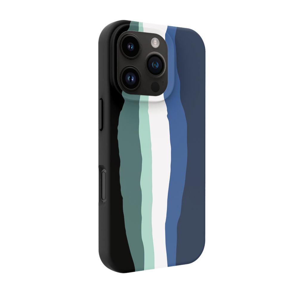 Tagakaaned Evelatus Apple iPhone 16 Pro Multi-Colored Silicone Case With MagSafe Aqua Blue