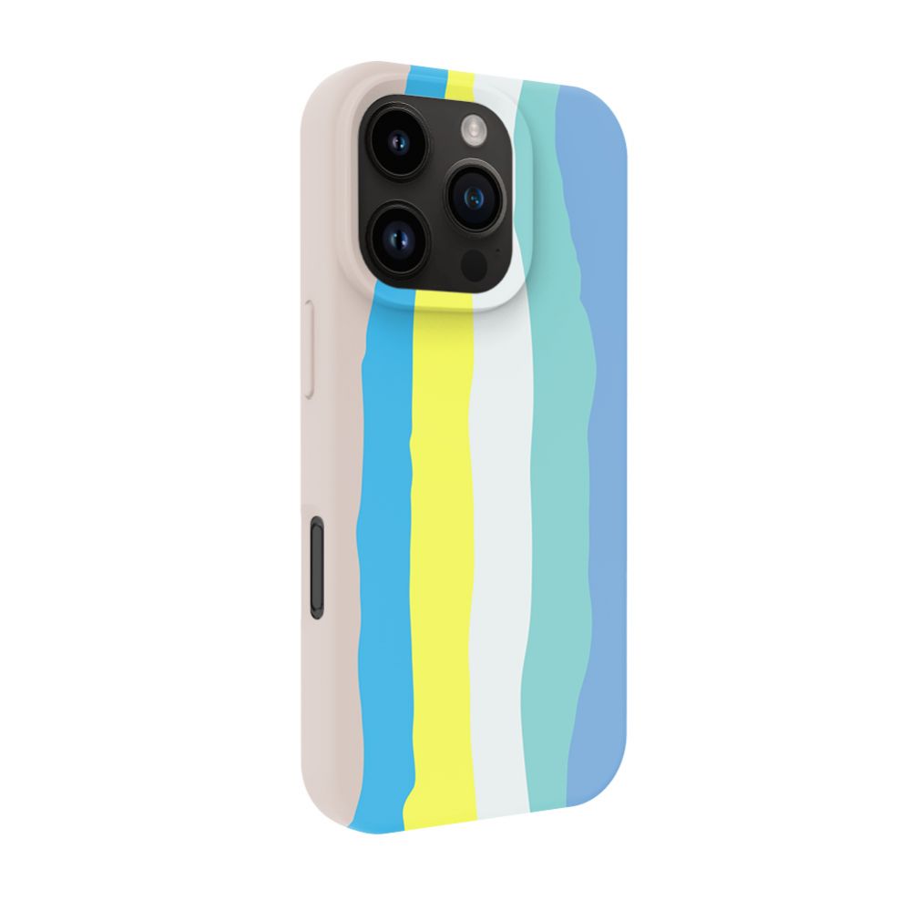 Tagakaaned Evelatus Apple iPhone 16 Pro Multi-Colored Silicone Case With MagSafe Beige Cream