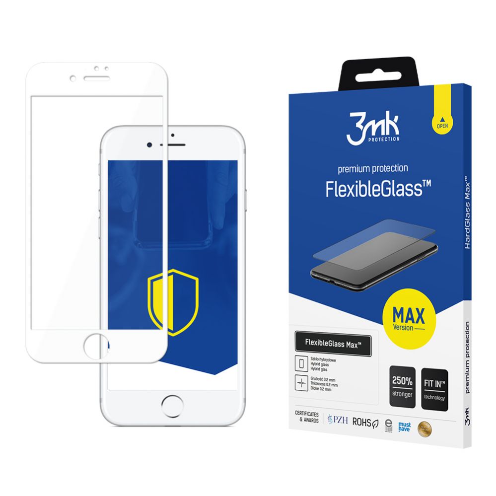 Protective glass 3MK Apple iPhone 7/8 Plus White FlexibleGlass Max