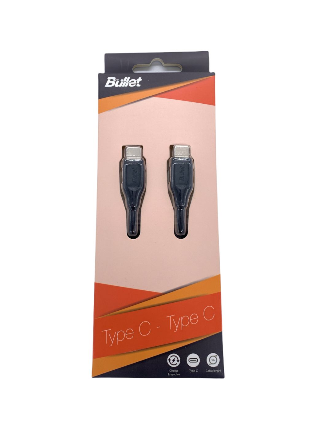 Cable -  BULLET Type C - Type C 1m, 2.4A Black
