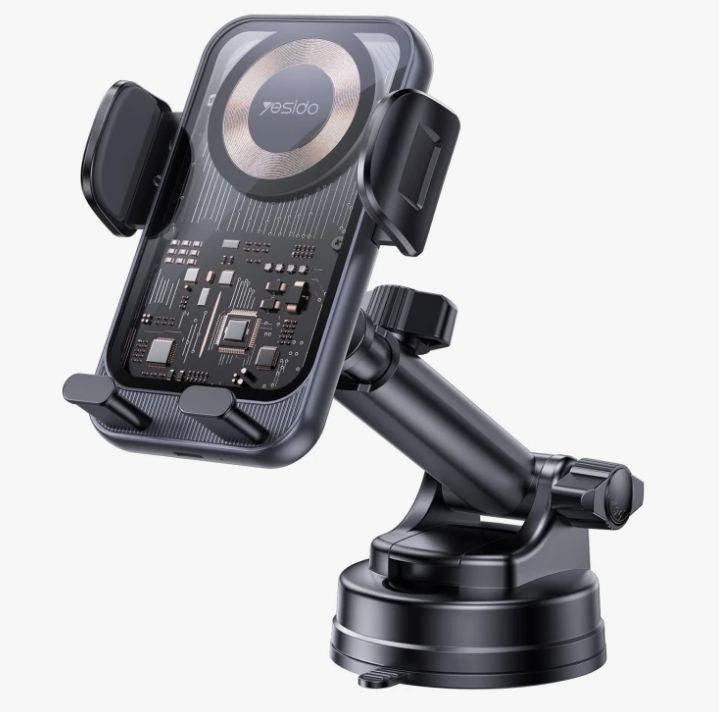 Авто держатель yesido  15W Suction Cup Car Wireless Charging Holder Black
