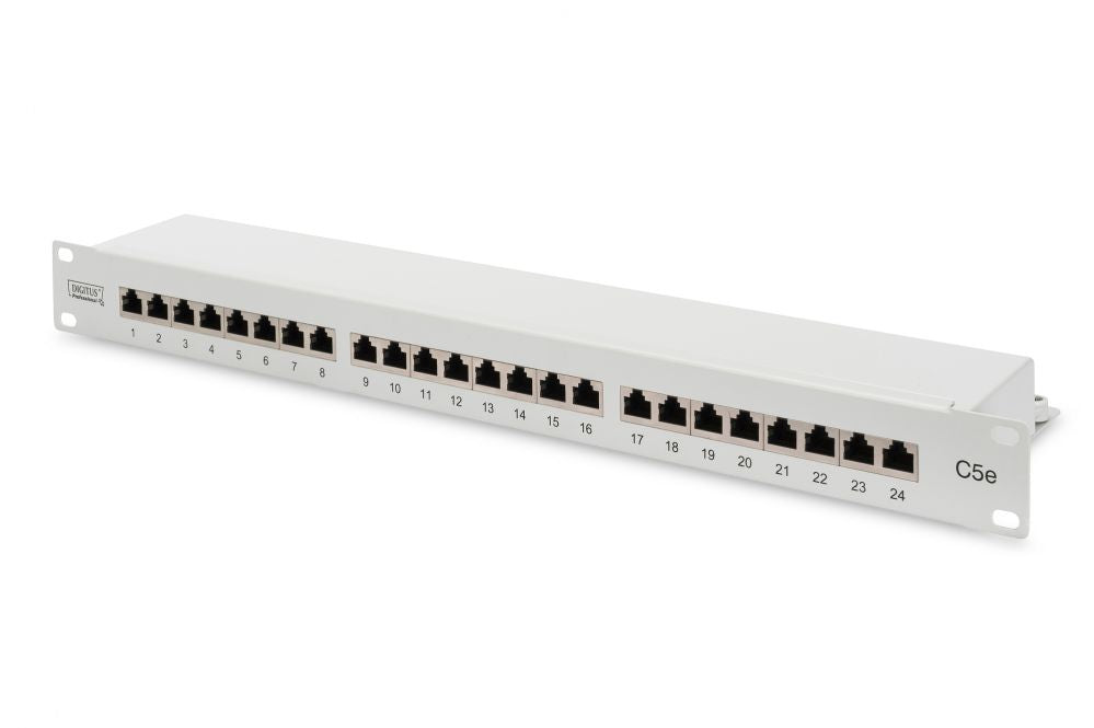 Other goods Digitus  Patch Panel DN-91524S White, 48.2 x 4.4 x 10.9 cm, Category: CAT 5e; Ports: 24 x RJ45; Retention strength: 7.7 kg; Insertion force: 30N max