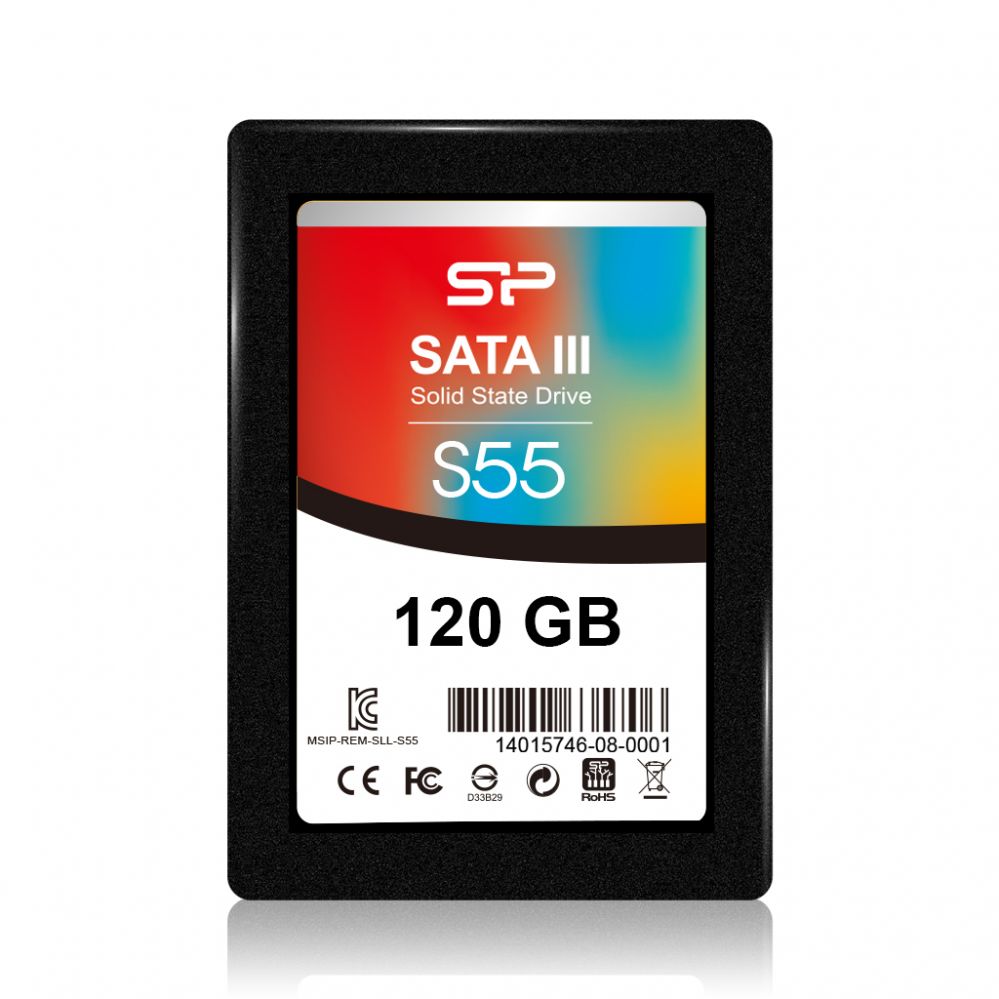 Hard drive SSD Silicon power  Slim S55 120 GB, SSD interface SATA, Write speed 420 MB/s, Read speed 550 MB/s