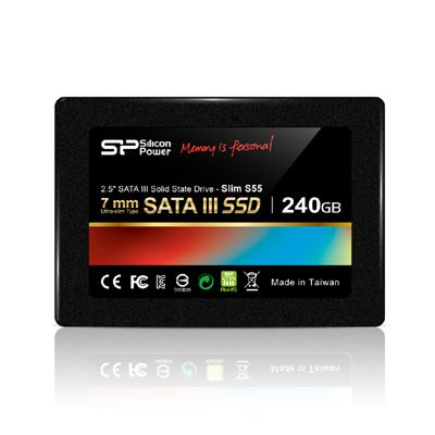 Kõvaketas SSD Silicon power  Slim S55 240 GB, SSD interface SATA, Write speed 450 MB/s, Read speed 550 MB/s