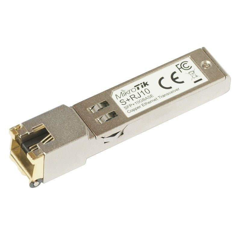 Сервер - Прочие аксессуары Mikrotik  S+RJ10 SFP+, Copper, RJ-45, 10/100/1000/10000 Mbit/s, Maximum transfer distance 200 m, COMPATIBLE ONLY WITH ACTIVE COOLING SWITCHES (DISCONNECTS WITH PASSIVE COOLING SWITCHES), -20 to +60C