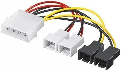 Kaabel Goobay  93632 Power cable/adapter for PC fans; 5.25 inch male to fan 2x 12 V/2x 5 V, 0.15 m