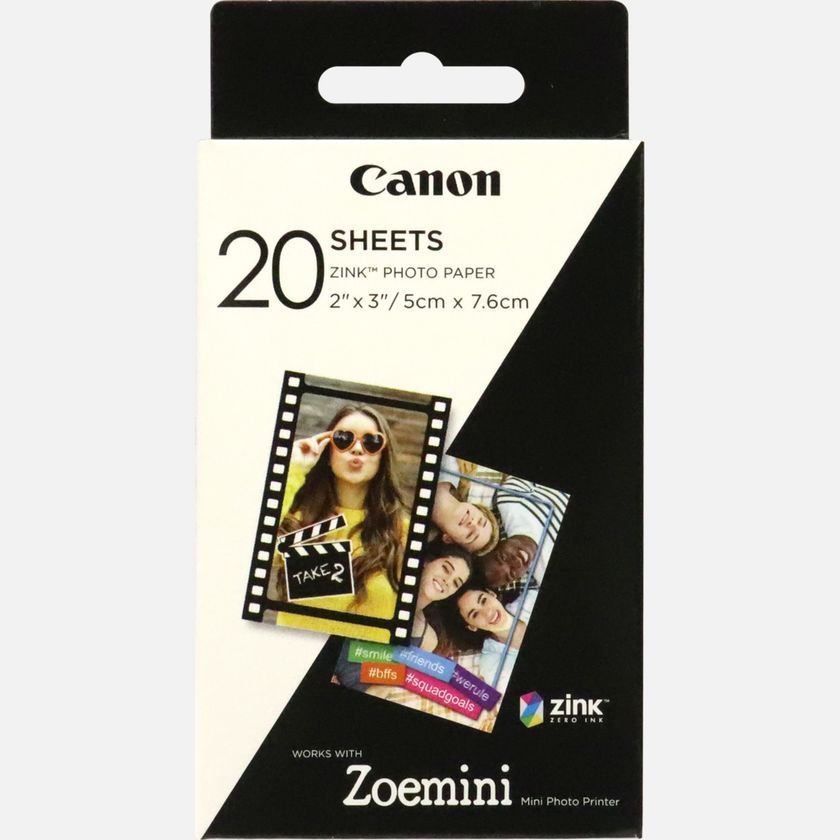 Kontoritarbed Canon  20 sheets ZP-2030 Photo Paper, White, 5 x 7.6 cm