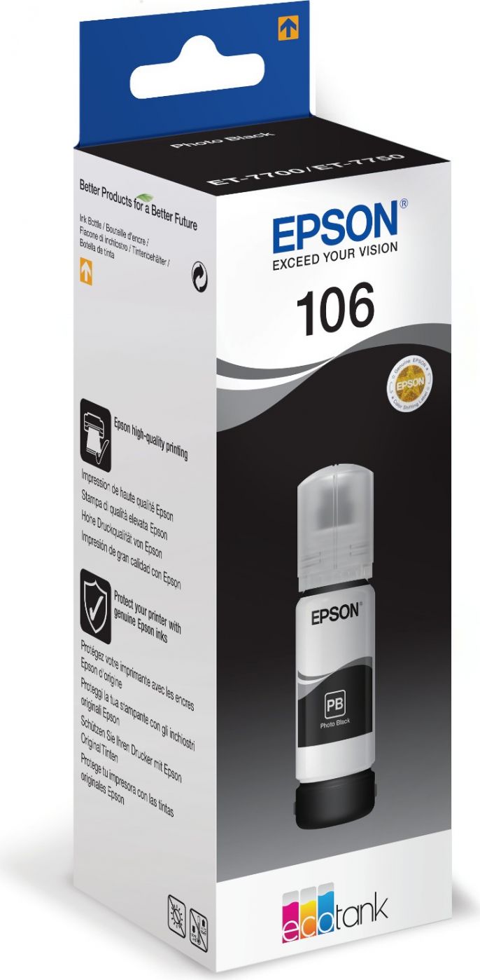 Tarvikud ja tarvikud EPSON  Ecotank Photo 106 Ink Bottle, Black