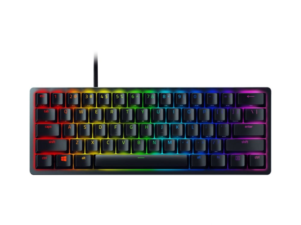 Arvuti klaviatuur Razer  Huntsman Mini 60%, Gaming keyboard, Opto-Mechanical, RGB LED light, NORD, Black, Wired