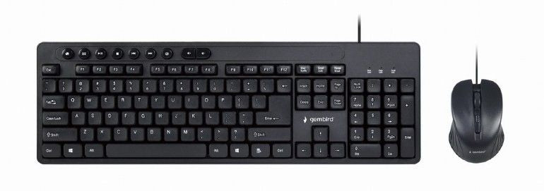Компьютерная клавиатура Gembird  Multimedia desktop set KBS-UM-04	 USB Keyboard, Wired, Mouse included, US, Black