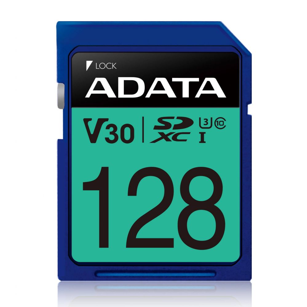 Карты памяти ADATA  Premier Pro UHS-I SDXC, 128 GB, Flash memory class 10, U3, V30, 85 MB/s, 100 MB/s
