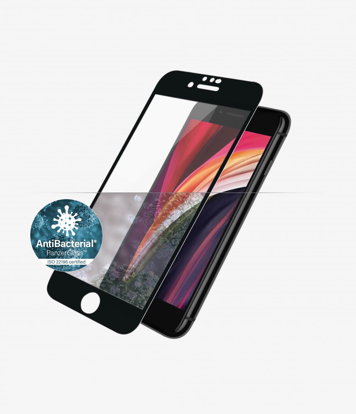 Чехол на заднюю панель PanzerGlass  Apple, iPhone 6/6s/7/8/SE 2020, Hybrid glass, Black,  Screen Protector