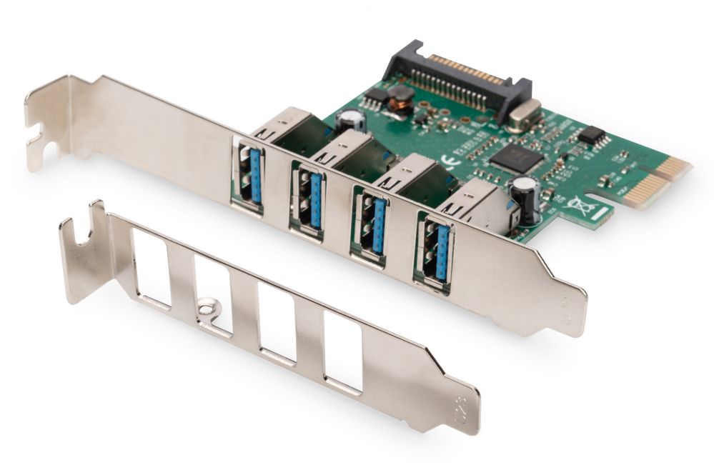 Переходник Digitus  USB 3.0, 4 Port, PCI Express Add-On card 4 Ports A/F External, VL805 chipset DS-30221-1