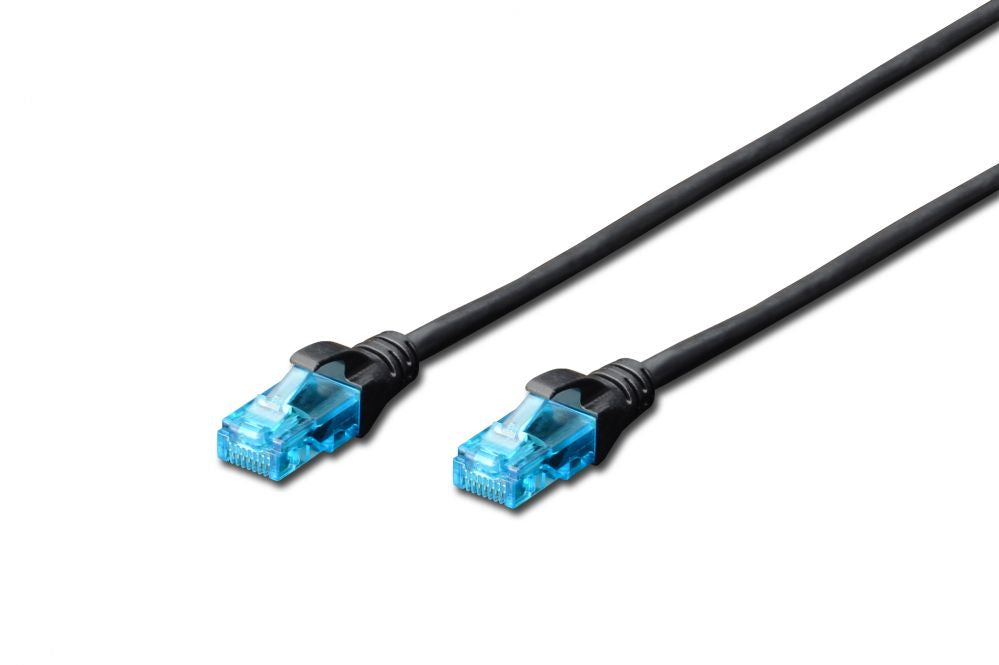 Переходник Digitus  CAT 5e U-UTP Patch cord, PVC AWG 26/7, Modular RJ45 (8/8) plug, 1 m, Black