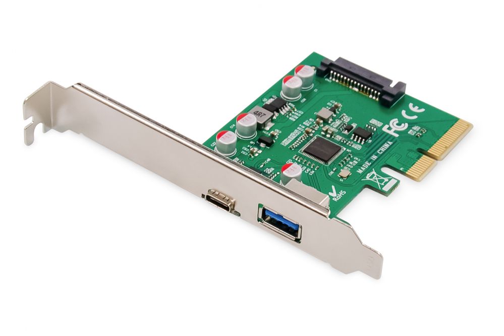 Üleminek Digitus  PCIe card, USB-C 3.1 Gen 2, 10Gpbs, USB-A 3.1