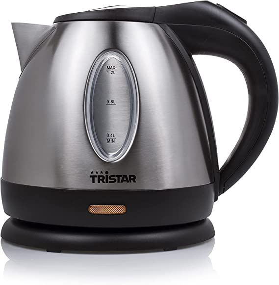 Чайник Tristar  Jug Kettle WK-1323 Standard, 1500 W, 1.2 L, Stainless steel, 360° rotational base, Silver