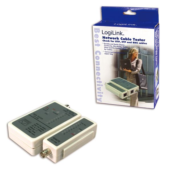 Server – muud tarvikud Logilink  Cable tester for RJ45 and BNC with remote unit