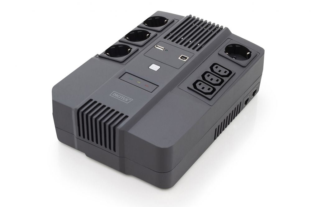 Serverid Digitus  All-in-One UPS, 800VA/480W, LED 12V/9Ah x1, 4x CEE 7/7,3x IEC C13, USB, RJ45