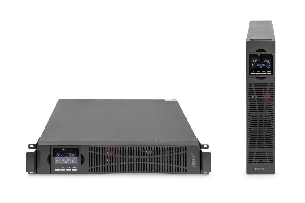 Servers Digitus  OnLine UPS, rack/tower, 3000VA, 3000W, LCD, 8 x C13, 1 x C19, RS-232, USB, SNMP card (optional), relay card (optional)