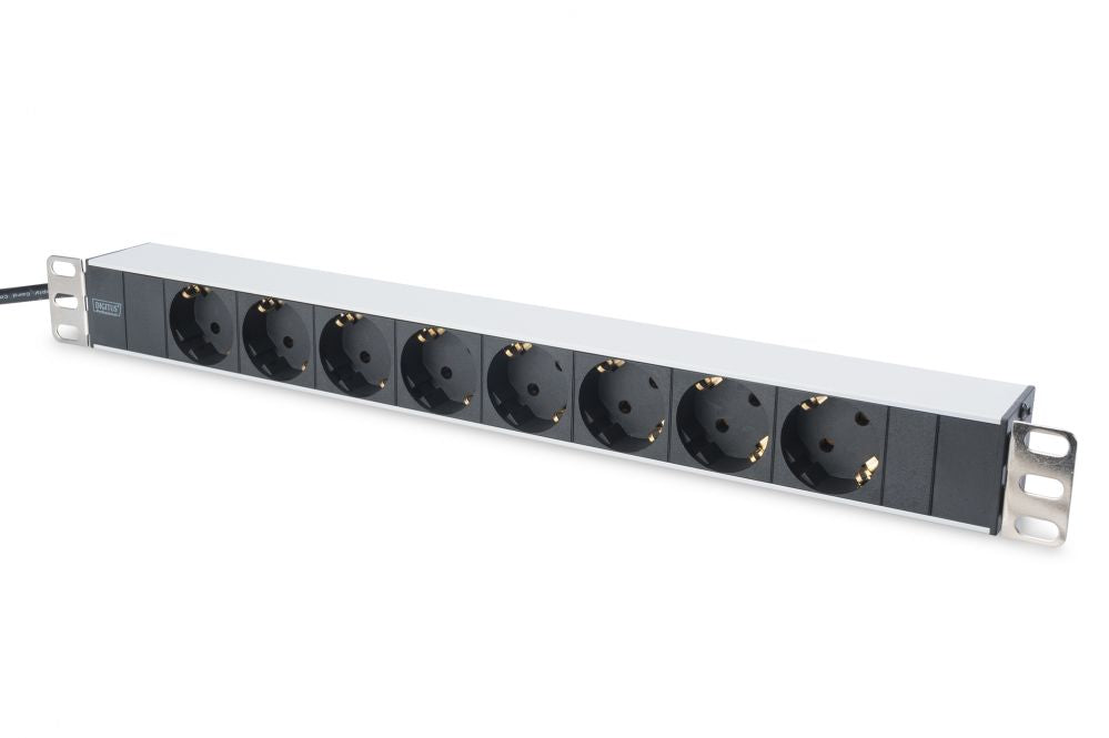 Kaitselüliti Digitus  Aluminum outlet strip with 8 safety outlets 	DN-95401 Sockets quantity 8, 8x safety outlets 250VAC 50/60Hz / 16A / 4000W. Installation: Desktop, Rack 0U, Rack 1U