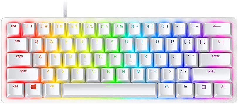 Arvuti klaviatuur Razer  Huntsman Mini 60%, Gaming keyboard, Optical, RGB LED light, US, Mercury, Wired