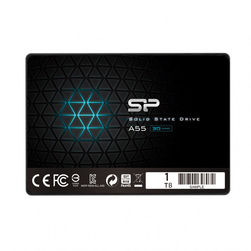 Kõvaketas SSD Silicon power  A55 1000 GB, SSD interface SATA, Write speed 530 MB/s, Read speed 560 MB/s