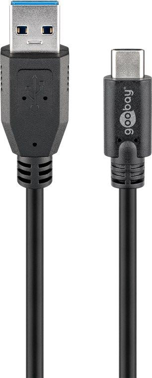 Кабель Goobay  Sync & Charge Super Speed USB-C to USB A 3.0 charging cable  67999  Round cable,  USB-C male,  USB 3.0 male (type A), Black, 0.5 m