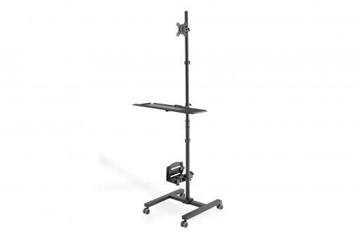 Офисные принадлежности Digitus  Mobile workstation with individual height adjustment 	DA-90374, 17-32 ", Monitor Mount, PC Holder, Black
