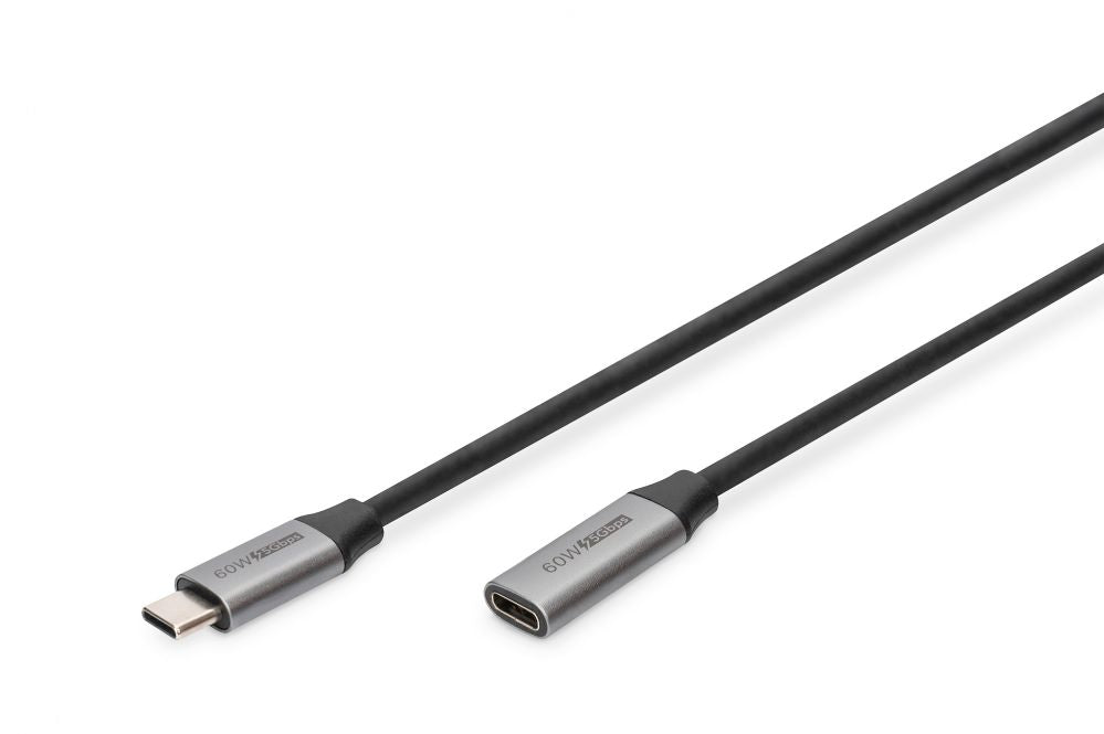Кабель Digitus  USB-C/M to USB-C/F Extension Cable 	DB-300230-010-S USB-C jack, USB C, plug, Black, 1 m