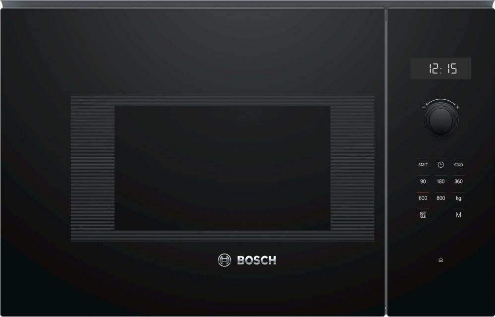 Microwave Bosch  Microwave Oven BFL524MB0	 20 L, Retractable, Rotary knob, Touch Control, 800 W, Black, Built-in, Defrost function