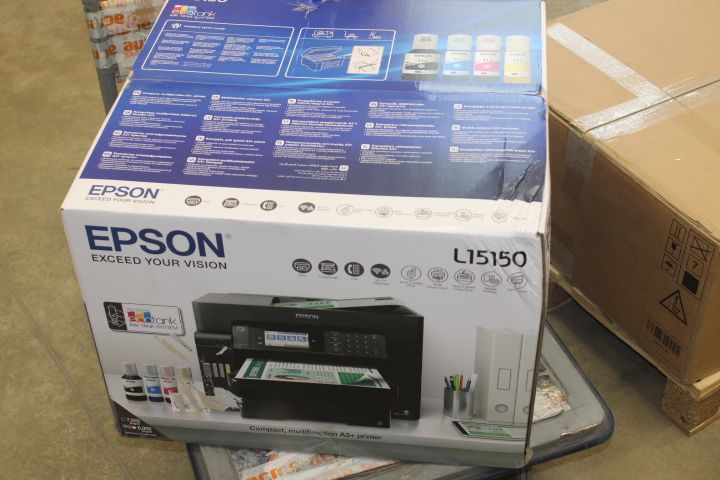 Printerid EPSON  SALE OUT.  EcoTank L15150 Pint Scan Copy Fax  EcoTank L15150 Colour, Inkjet, Multicunctional Printer, A3+, Wi-Fi, Black, DAMAGED PACKAGING