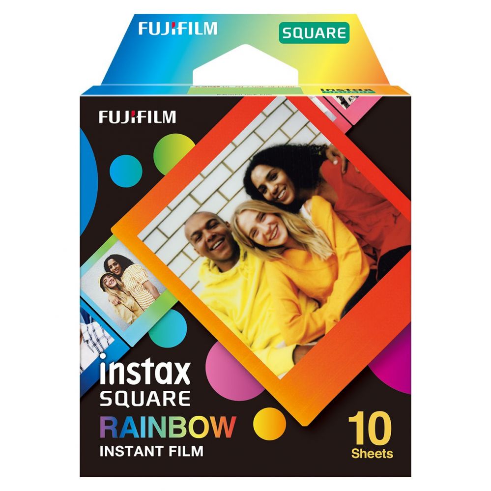 Kaameratarvik FUJIFILM  Instax Square Rainbow (10) Instant Film Quantity 10, 72 x 86 mm, 2.4 x 2.4« Image Area; 3.4 x 2.8» Print Size, For use with instax SQUARE Cameras