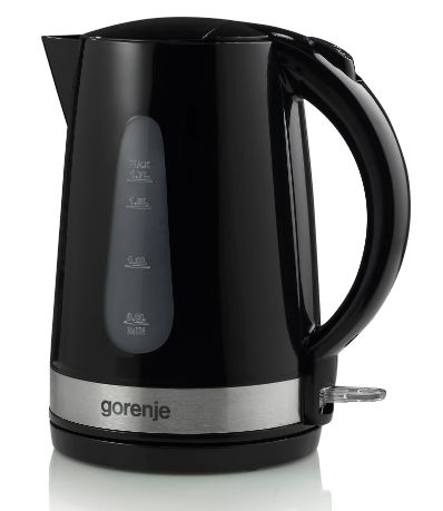 Veekeetja GORENJE  Kettle K17BK Standard,  Plastic/ metal, Black, 2200 W, 360° rotational base, 1.7 L