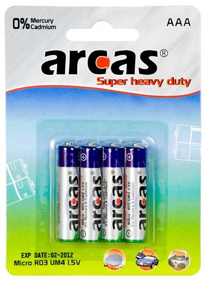 Other Computer Accessory Arcas  AAA/R03, Super Heavy Duty, 4 pc(s)