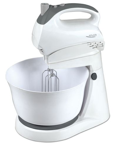 Mikserid ja blenderid Adler  Mixer AD 4202 Mixer with bowl, 300 W, Number of speeds 5, Turbo mode, White