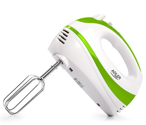 Mikserid ja blenderid Adler  Mixer AD 4205 g Hand Mixer, 300 W, Number of speeds 5, Turbo mode, White/Green