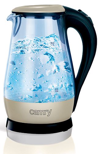 Veekeetja Camry  CR 1251 Standard kettle, Glass, Glass/Black, 2000 W, 360° rotational base, 1.7 L