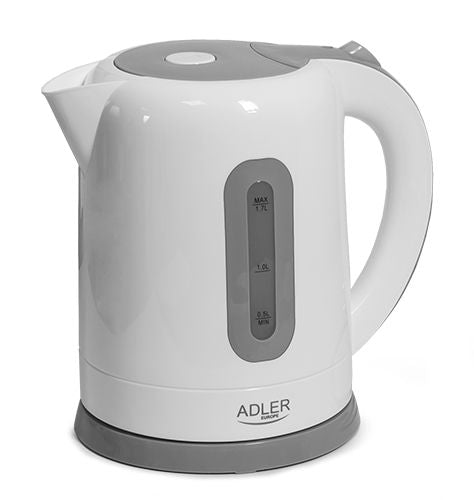 Teapot Adler  Kettles AD 1234 Standard kettle, Plastic, White, 2200 W, 1.7 L, 360° rotational base