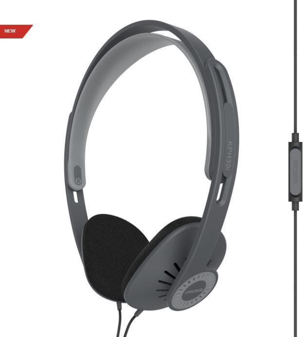 Juhtmevabad kõrvaklapid Koss  Headphones KPH30iK Wired, On-Ear, Microphone, 3.5 mm, Black